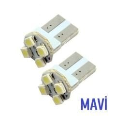 T10 DİPSİZ PARK LEDİ 12V MAVİ 4 LEDLİ
