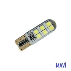 T10 DİPSİZ PARK LEDİ 12V MAVİ ECO CANBUSLU SİLİKONLU