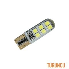 T10 DİPSİZ PARK LEDİ 12V TURUNCU ECO CANBUSLU SİLİKONLU