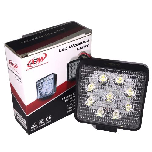 ÇALIŞMA LAMBASI 9 LED 27W KARE